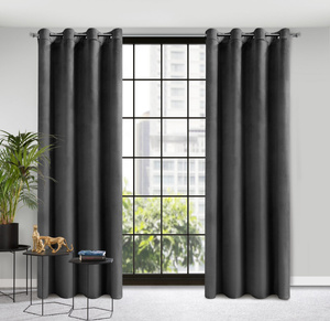 Curtain 140 x 250 Decorative Velvet Rosa Black