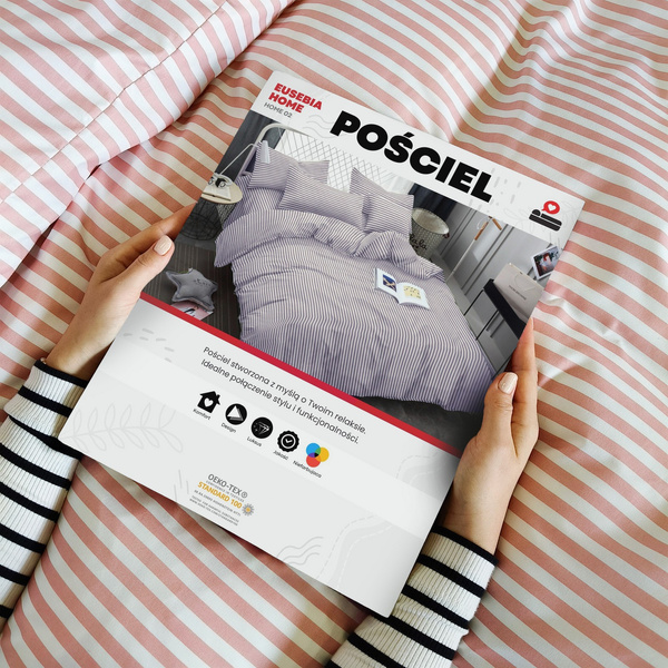Pościel 160 x 200 3cz Mikrofibra w Pasy Eusebia Home 02