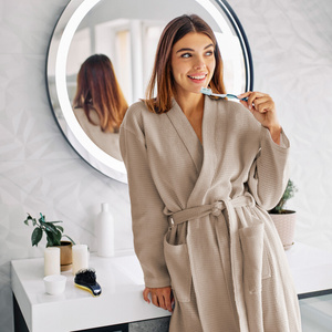 Szlafrok Gofer Bawełna Unisex Vizzy S 02 Beż