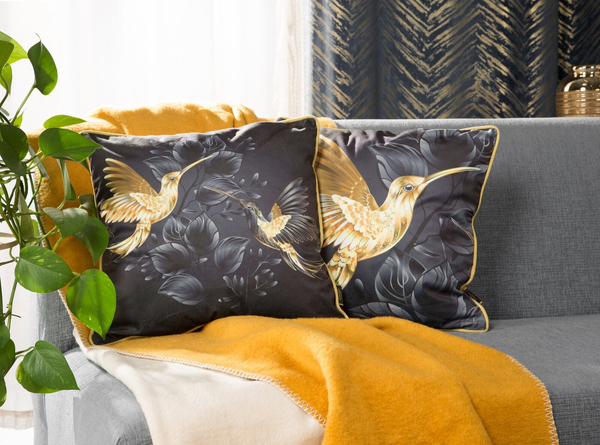 Poszewka 45 x 45 Dekoracyjna Velvet 135 Czar+Złoty