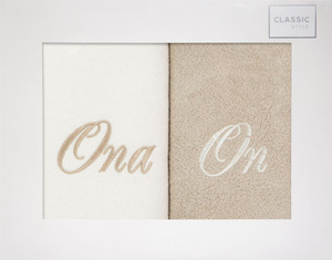 He She 2 towel set 2 pcs. 70 x 140 Kr+Be