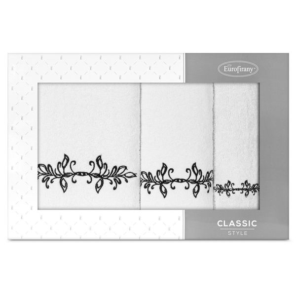 Komplet Ręczników 3szt. Kamelia 380 Biały+Czarny