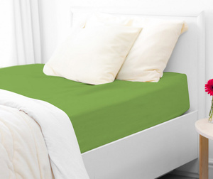 Jersey Bed Sheet with Eraser 025_D Dark Green 180x200