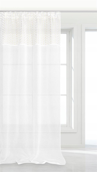Curtain 140 x 270 Decorative Nord Tape White