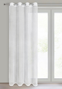 Firana 140 x 250 Dekoracyjna Przelotki CINDY Biały