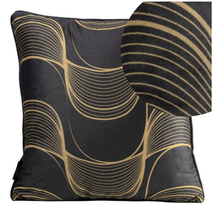 Velvet Pola pillowcase 40 x 40 Black + Beige