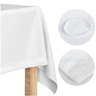 Obrus 140x340 Plamoodporny Klasyczny Elegant Biały