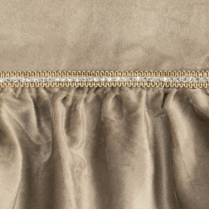 Curtain 140 x 250 Velvet with Ruffle Carli C.Beige