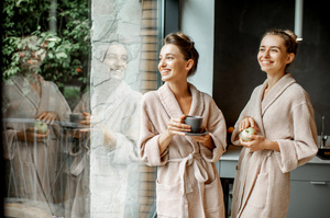 Gofer Waffle Cotton Bathrobe Murat L Mint