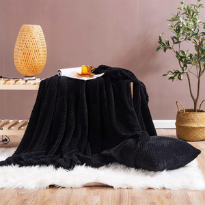 Blanket 200 x 220 Microfiber Jacquard Monte Black