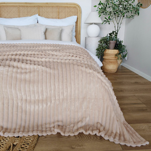 Blanket 160 x 200 Microfiber Stamped Stripes Nuvio 05