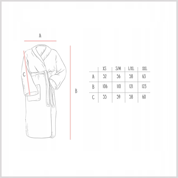 Szlafrok Kimono Gofer Bawełniany Unisex XS Puder