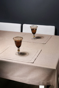 Tablecloth 85 x 85 Stainproof with Purl pattern 240_Beige