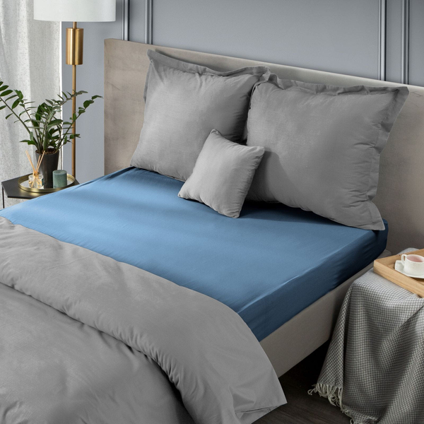 Prześcieradło 160 x 210 Makosatyna Nova Granatowy