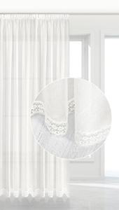 Curtain 300 x 270 Decorative Celia Tape White