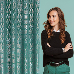 Ready-made Curtain 140 x 250 Laura Turquoise+Golden Splendor