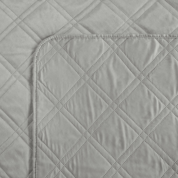 Narzuta 220 x 240 Pikowana Welurowa Luiz8 Srebrny