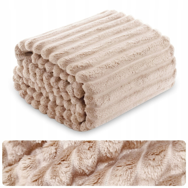 Koc 200 x 220 Mikrofibra Tłoczona Pasy Nuvio 05