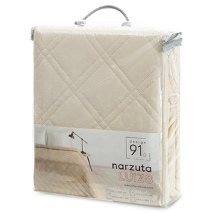 Narzuta 220 x 240 Pikowana Welurowa Luiz8 Beżowy