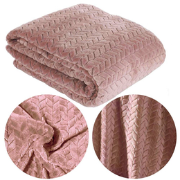 Koc 220 x 200 Mikrofibra Design Cindy Pudrowy Róż