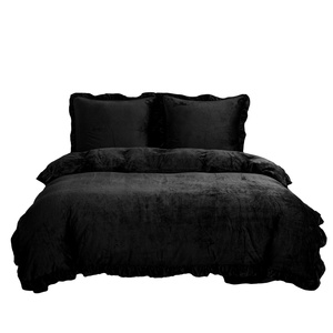 Bedding 160 x 200 3pcs Microfiber Ruffle Erva 2813