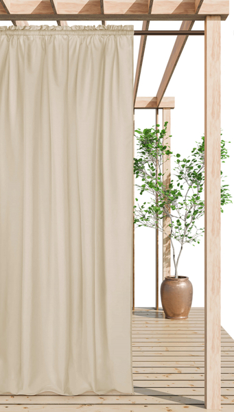 Curtain 140 x 250 Garden with Tape Gaia J.Beige