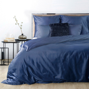 Bedding 220 x 200 3pc Satin Nova3 Navy Blue