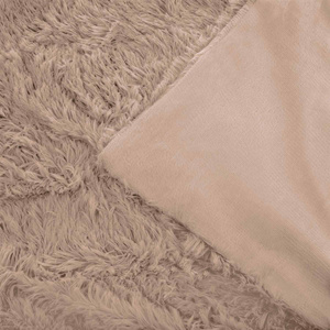 Blanket 200 x 220 Italian Fur Fleecy Almond