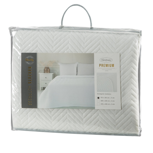Bedspread 220 x 240 Quilted Len3 White