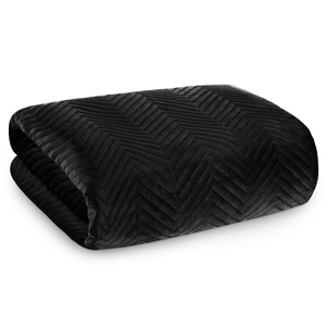 Sofia Black Decorative Velour Bedspread 230 x 260