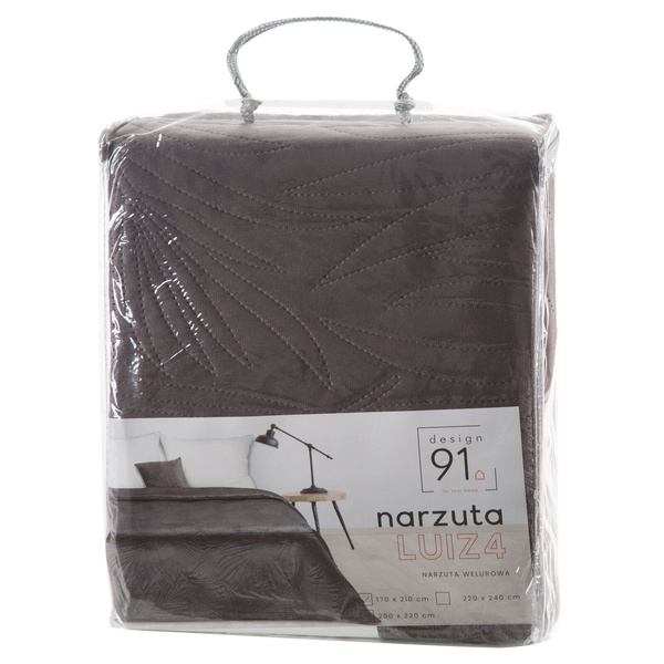 Narzuta 170 x 210 Pikowana Velvet Luiz4 Grafit