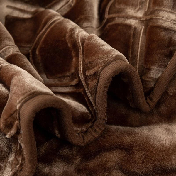 Koc 160 x 200 Akryl Tłoczony Vito Brąz