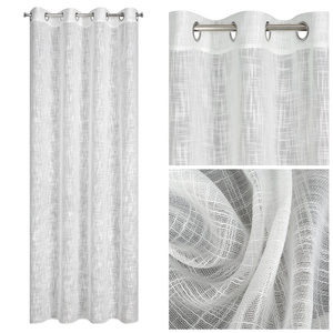 Zasłona 140 x 250 Dekoracyjna Przelotki Liren Bia