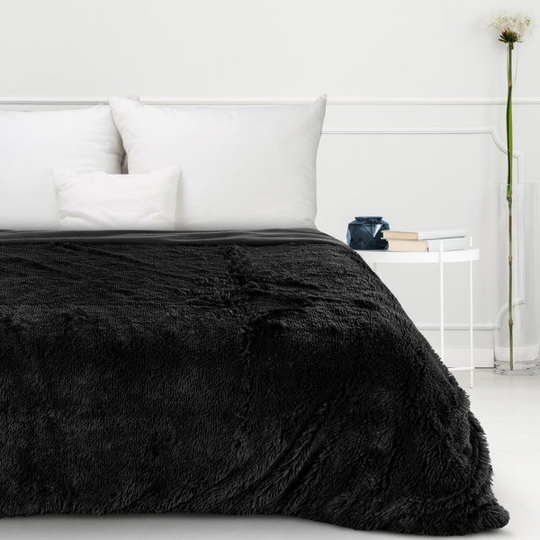 Blanket 70 x 160 Double-sided Fur Tifany1 Black
