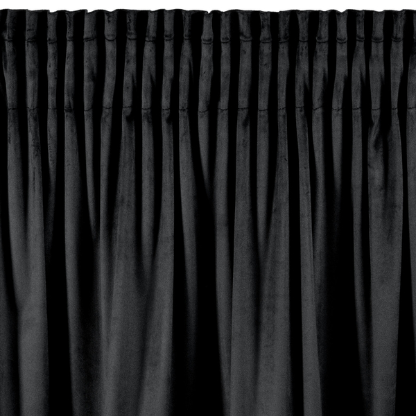 Zasłona 140 x 270 Welwet z Falbaną Dani Czarny