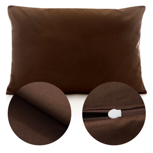 Cotton pillowcase 50 x 80 Solid Ola Brown