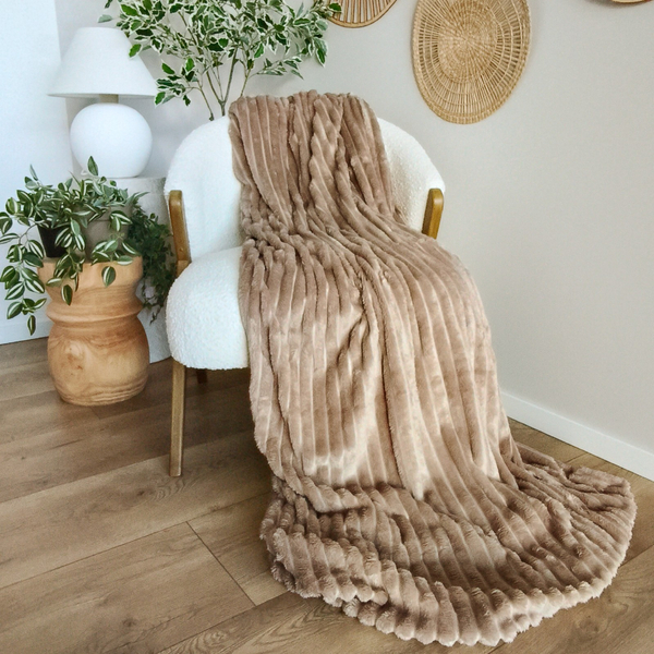 Blanket 200 x 220 Microfiber Stamped Stripes Nuvio 04