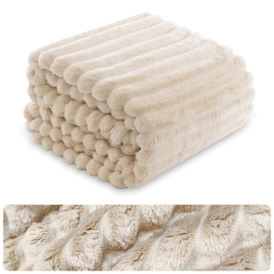 Blanket 160 x 200 Microfiber Stamped Stripes Nuvio 01