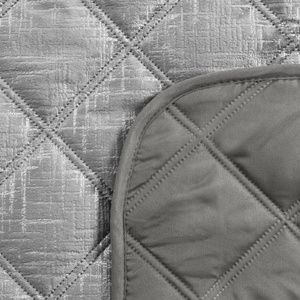 Quilted Velvet Bedspread 200 x 220 Blink6 Silver