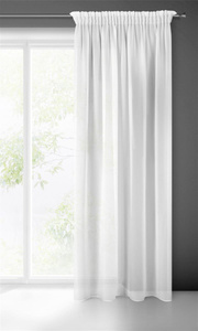Decorative Curtain Dahlia 140 x 270 Tape White