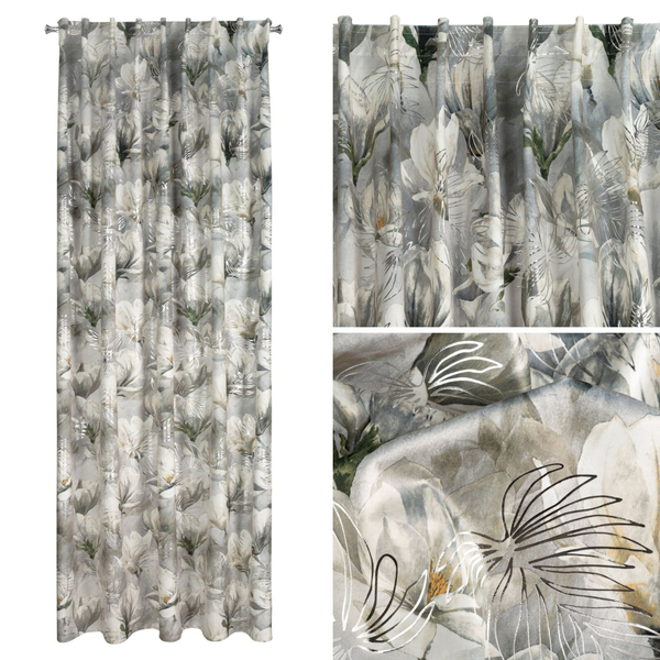 Zasłona 140 x 300 Dekoracyjna Flex Sandy Stal+Sreb