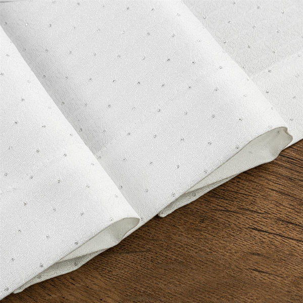 Obrus 85 x 85 Dekoracyjny Ellen Biały+Sreb