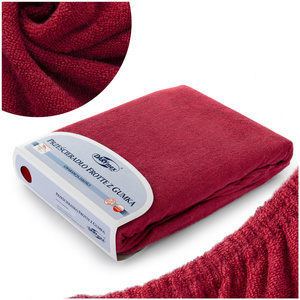 Terry sheet with elastic 019_D Maroon 80x140