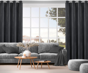 Curtain 140 x 250 Decorative Velvet Nita Black