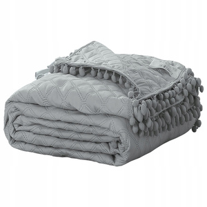 Bedspread 160 x 220 Quilted Two Sided Pompoo Grey