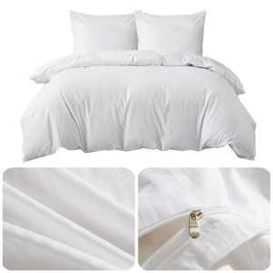 Bedding 160 x 200 3pc Cotton Adamash White