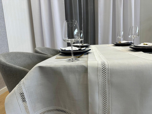 Stain-resistant Table Runner 35 x 110 with Lace Nela 549
