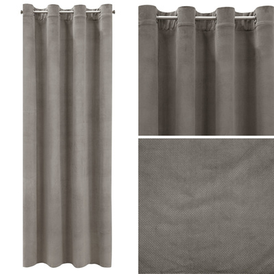 Zasłona 140 x 250 Dekoracyjna Welwet Milo Popiel