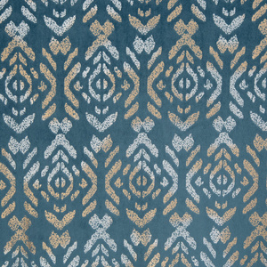 Ready-made Curtain 140 x 250 Laura Drawstring Blue+Gold