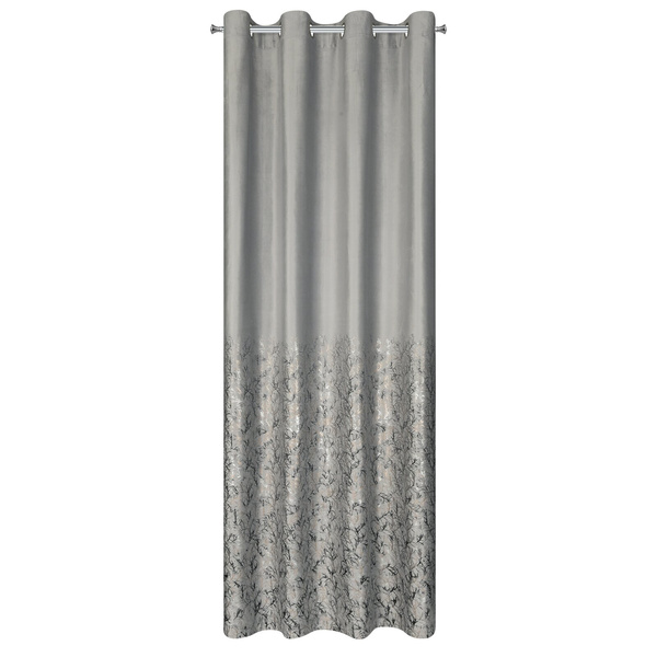 Zasłona 140 x 250 Welwet Przelotki Tori Srebrny